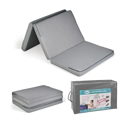Ms BabyWorld Colchón para Cuna 120x60x6 cm | Acolchado, Transpirable, Antialérgico y Ergonómico | Color Gris | Ideal para Bebés y Recién Nacidos