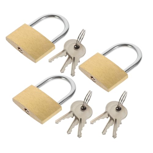 HOLIDYOYO 3pièces Cadenas à Clé Pour Armoire Cadenas De Clôture Avec Clés Serrures Pour Armoire Et Clôture Extérieure