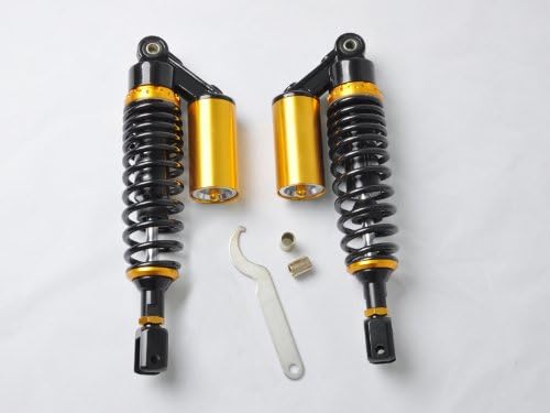 Liquor Pair Spring Clevis Fork Ends for Scooter ATV Go Kart Quad Dirt Sport Bikes 320mm 12.5 inch Motorcycle Air Shock Absorbers Black