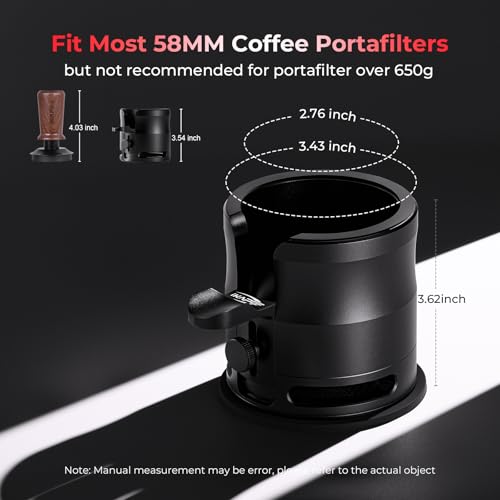 Image of IKAPE Newly Upgrade Espresso Tamper Portafilter Holder, Aluminum Alloy Espresso Portafilter Tamping Stand Base, Fit For Over 58MM Espresso Portafilter