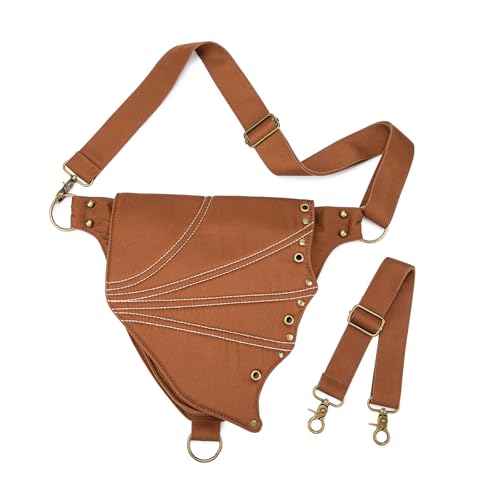 SV SENVAN Adjustable Waist Bag - Bat Wing Design, Multi-Purpose Crossbody Bag, Suitable for Festivals and Cosplay (Brown)