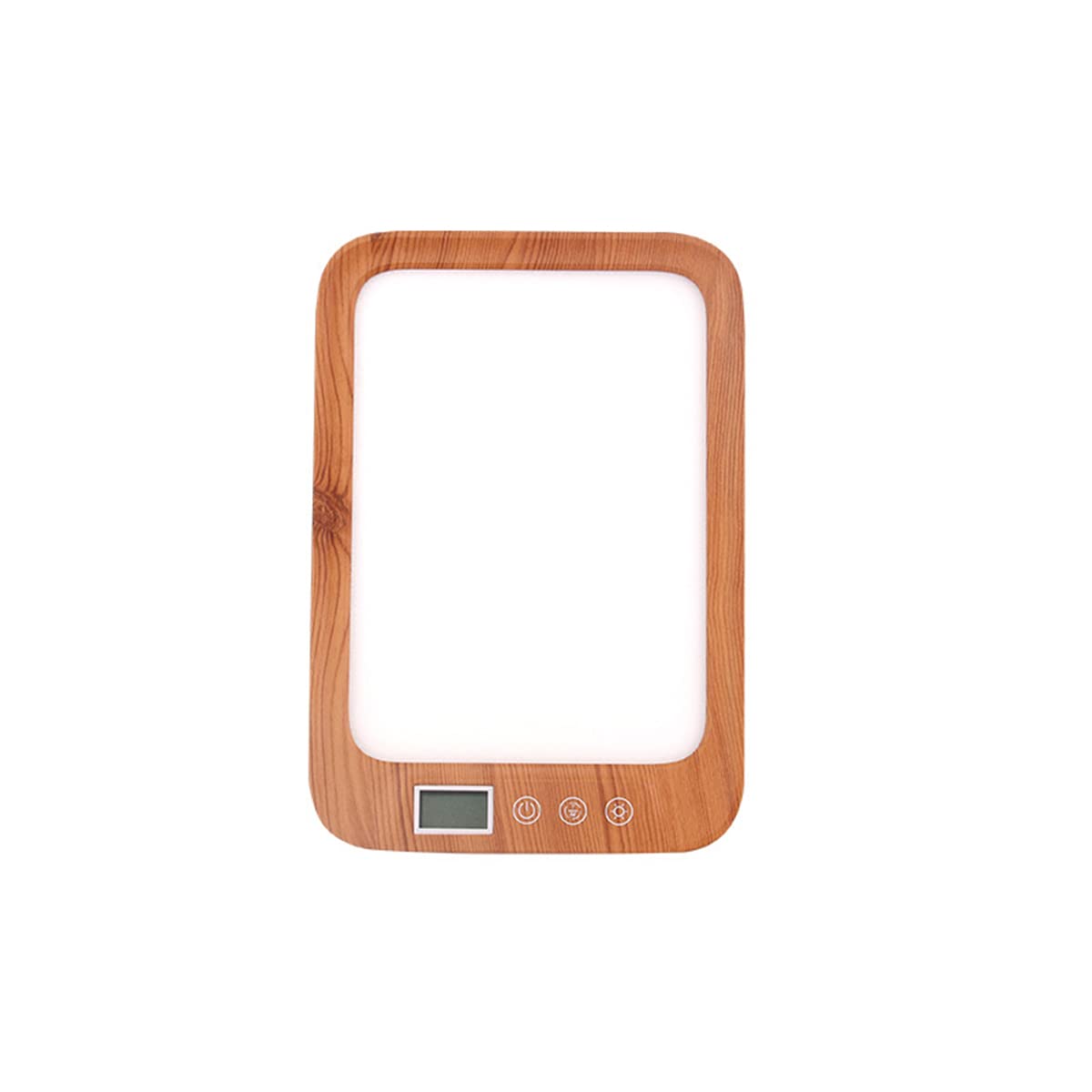 Lampe de thérapie lumineuse, pour la maison/le bureau/les voyages, lampe LED lumière du jour, 10 000 lux, sans UV, 3 couleurs, 6 modes de luminosité, écran LCD, 6 fonctions minuterie (grain de bois)
