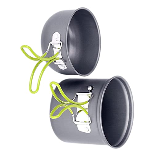 HEMOTON 1 Set Portable Folding Cooking Pan for Camping Durable Cookware for Outdoor Hiking Lightweight Cooking Utensils for Travel Essential Mess Kit for Adventure Enthusiasts