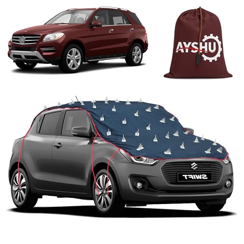 Image of AYSHU Water-Resistant Spike Car Cover for Mercedes Benz M Class ML 350 CDI - Protects from Dogs, Monkeys, Dust, Sunlight & UV - Full Roof Universal Fit