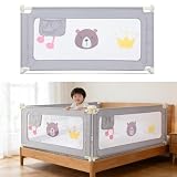 GUUSII HOME ベッドフェンス ベッドガード 分解式 サイドガード 赤ちゃん 幼児用 転落防止 ハイタイプ 片側昇降 垂直昇降 ダブルロック メッシュ グレー 200cm 日本語説明書付き 一枚入り