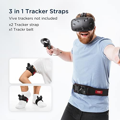 KIWI design Tracker paski i pas do śledzenia całego ciała VR, kompatybilne z platformą Oculus i SteamVR, ulepszone akcesoria do śledzenia dłoni/stopy pasują do trackerów HTC Vive