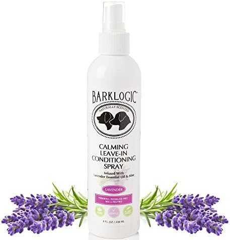 BarkLogic Leave in Conditioning Hair Detangling Spray Conditioner, 8oz, Lavender - Dog & Puppy Detangler and Dematting Spray