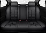 SANCAK Housses Siège Housse Siège Auto Imperméable en Cuir pour Peugeot 207, 206, 308, 407, 307 SW, CC, 205, 107 208 Accessoires(Rear Seats-Black)