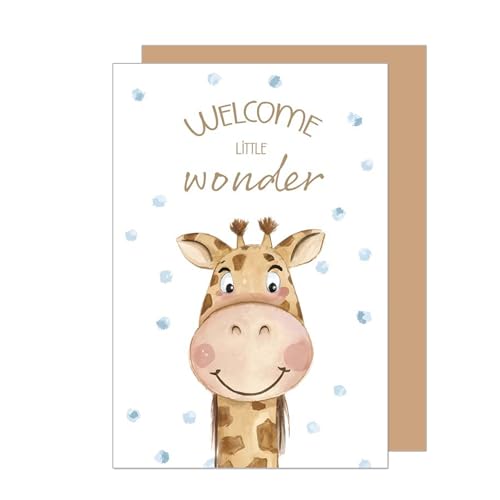 Edition Seidel Tarjeta de felicitación de nacimiento con sobre, tarjeta de felicitación para bebé, Billet Welcome Little Wonder (E290 SW025)