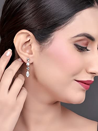 Image of Pissara Designer 925 Sterling Silver Valentine Day Gift Cubic Zirconia Earrings For Women And Girls|with Authenticity Certificate, 925 Stamp & 6 Months Warranty (E104600)