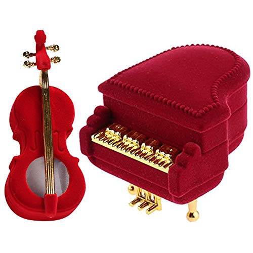 NALCY Caja para Joyas, Caja para Anillos, 2 Piezas Caja de Regalo Joyas Pantalla Caja de...
