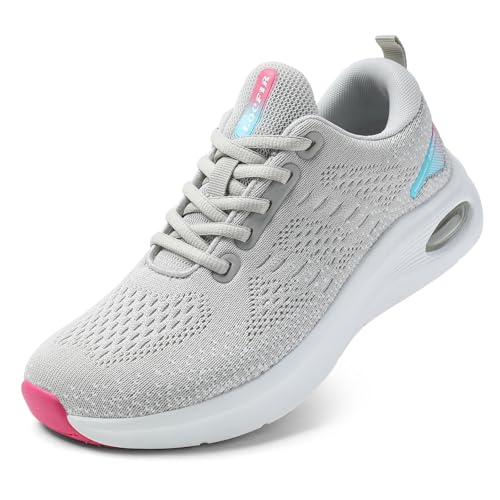 Best Walking Running Shoes for Plantar Fasciitis: Top Picks 14 Wide Toe Box Walking Shoes Women with Cushioned Arch Support Orthopedic Running Sneakers for Plantar Fasciitis Non-Slip Lightweight Comfortable Breathable Workout Tennis Shoes Grey Purple US 10