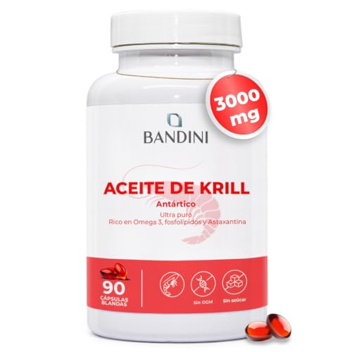 Bandini® Aceite de Krill Omega 3 Antártico 3000 mg | 465 mg DHA y EPA |