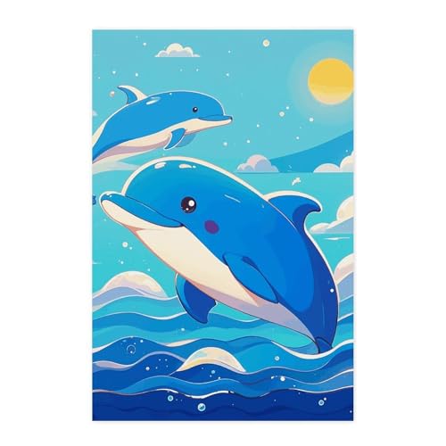 Affiches dauphins vintage pour chambre coucher décoration océan BVNMT