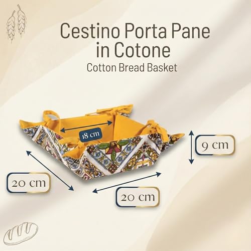 Miniatura 2 de Cestino De Pan En Algodón, Porta Pan De Mesa - Cestas Con Diversos Diseños, Porta Pan De Mesa 20x20x9 Cm