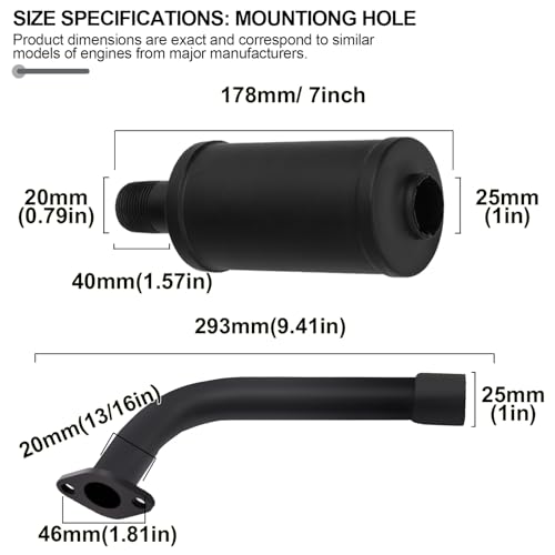 Image of SOFO Upgraded Exhaust Header Pipe Muffler for Predator 212cc 196cc 224cc 200cc Coleman CT200u BT200X B200R KT196 Baja MB200 Go Kart Mini Bike w /Heat Shield Tape