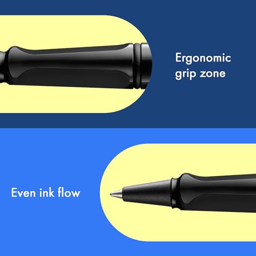 Image of Lamy Safari Black Roller Ball Pen with Medium M63 black refill