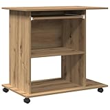 Bureau compact avec un design élégant en chêne artisanal pour une décoration attrayante de la pièce.