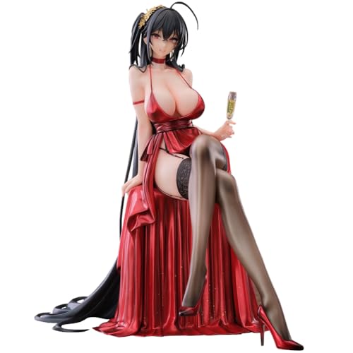 DEXSHUN IJN Taiho Figurine Anime Robe rouge IJN Taihō Position assise Modèle Statue PVC Décoration de bureau Objet de collection Cadeau 21 cm