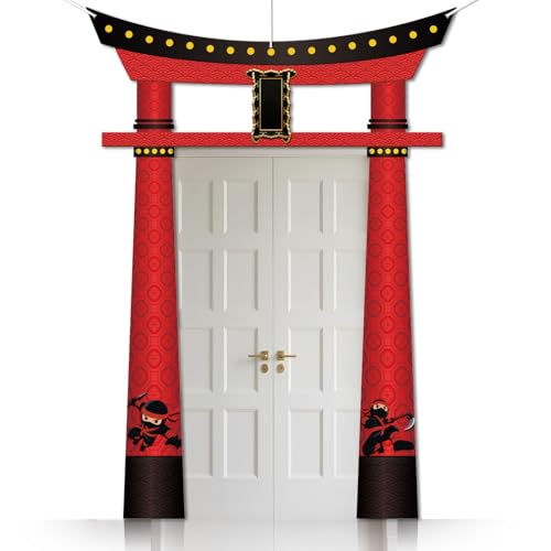 CUTHOLLOW 3Pcs Japanese Torii Gate Decorations Porch Sign Banner