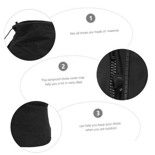 Cubrezapatos impermeables POPETPOP negros para ciclismo y actividades al aire libre para hombres y mujeres miniatura 7