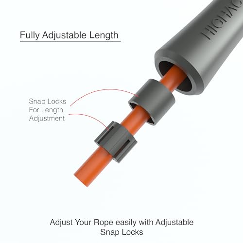 Image of Professional Heavy Skipping Rope for Man Women & Children Adjustable Weighted Skipping Rope for Exercise, Tangle Free, 10 Feet, Fire Orange