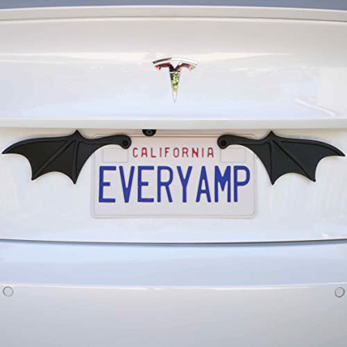 Bat Wings License Plate Accessory - Universal Fit Accessory for Goth & Halloween Enthusiasts | Fits Most Cars | Made in The USA | (Low/Rear Mount Wings)