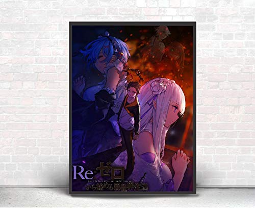 Quadro Decorativo Poste Re Zero Natsuki Japão Arte Loli