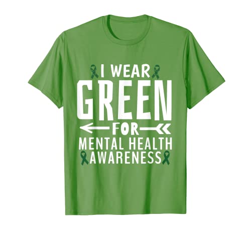 I Wear Green For Mental Health Awareness Hombres Mujeres Y Niños Camiseta