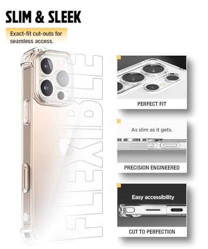 Image of WOW IMAGINE Clear Back Cover Case for iPhone 16 Pro | Shockproof Soft TPU Case | Cushioned Edges for Ultimate Protection Back Cover Case - Transparent