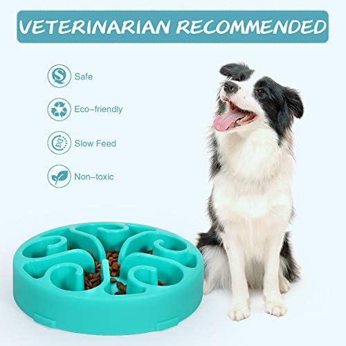 SUOSDEY Slow Eating Dog Bowl Slow Feeder,Pet Interactive Feeder Stop Bloat Dog Bowl Healthy Eating Food Water Bowl&Dishes Non Slip Free Toxic for medium/small dog