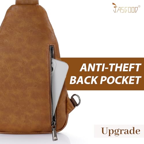 Image of JASGOOD Anti Theft Small Sling Bag for Women Leather Fanny Packs Crossbody Bags Trendy Anti-Theft Sling Purse for Travel