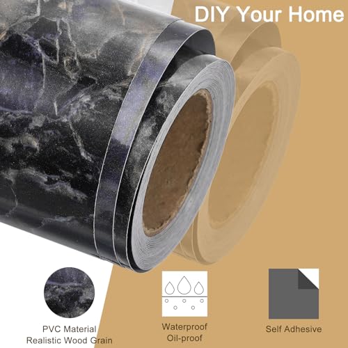 Image of uxcell Wood Grain Tape, 2 inch x33 Ft Self Adhesive Wood Grain Repair Patch for Baseboards, Doors, Floor Repair, Furniture Home Decor Blue Stone