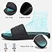 Tmaza Womens Arch Support Slide Sandals Fashion Open toe Slip on Slides Comfortable Relaxsense Shoes for Sport gap Black 8.5