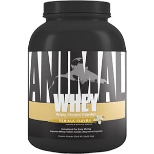 Universal Nutrition ANIMAL Whey Protein Vanilla – Muscle Building & Optimal Muscle Nutrition, with Digestive Enzymes, Protein Powder with Whey Isolate for Post-Workout Protein Shakes, 2.3kg