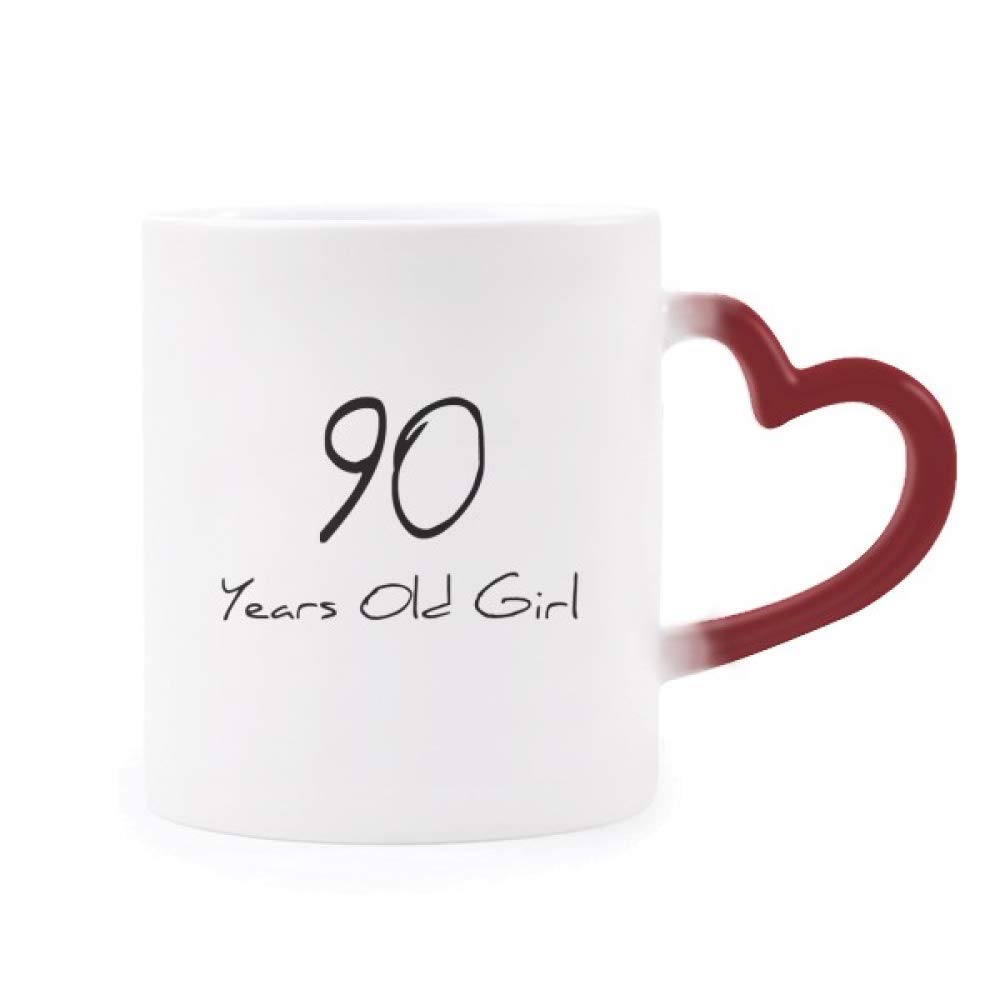 Taza de 90 años con corazón para abuela que cambia de color al verter café caliente en el desayuno