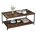 Homfa Industrial Coffee Table for Living Room, 2-Tier Tea Table with Storage Shelf TV Stand Side End Table, Accent Furniture for Home Office