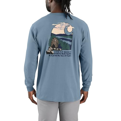 Carhartt Men's 106886 Loose Fit Heavyweight Long-Sleeve Smoky Mountain National