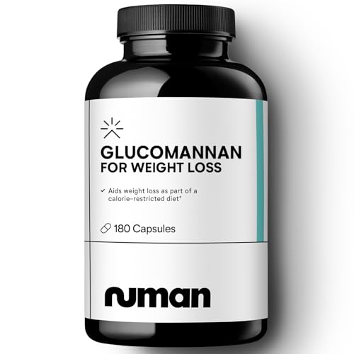 Numan Glucomannan for Weight Loss Support Feel Full & Reduce Appetite Glucomannan Capsules 1000mg per Serving | Natural Fibre from Konjac Root Vegan-Friendly | 180 Capsules | Made in The UK