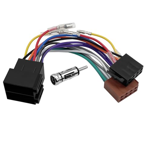 Giantdeer Kit D'Adaptation pour Autoradio, Extension ISO à ISO 16 Broches + Adaptateur D'Antenne à DIN, Compatible avec Audi, BMW, Mercedes, VW,...
