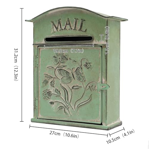 Boîte aux lettres vintage murale verte : la solution déco pour entrée triste