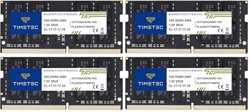 Timetec 32GB KIT (2x16GB) DDR4 2400MHz (PC4-2400T) PC4-19200 SODIMM Laptop RAM – 260-Pin 1.2V CL17 Non-ECC Unbuffered Memory Module for Laptop