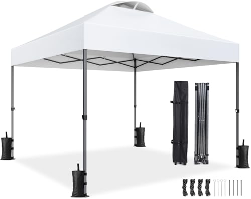 Amada 10x10ft 1-Person Setup Pop Up Canopy Tent - Easy Outdoor Su...