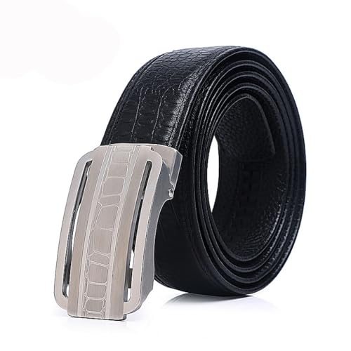 Automatic Buckle Leather Belt For Men's Genuine Leather Waist Belt For