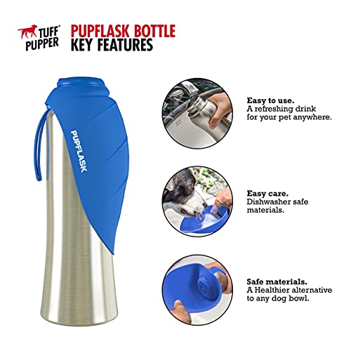 Pupflask Large Dog Water Bottle | 27 Or 40 Oz Stainless Steel | Convenient Dog Water Dispenser | Puppy Travel Water Bowl | Portable Pet Water Bottle | Leak Proof Bottle Perfect Size For All Dog Breeds #TOP1