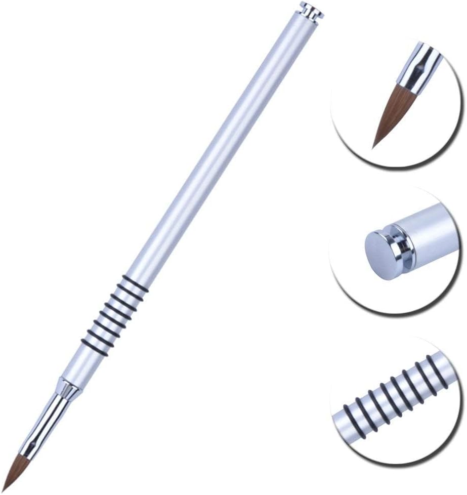 Brccee AC 3D Nail Art Brush Pure Non-Slip Handle Acrylic Nail Art Brush Sculpture Brush for Acrylic Powder (Size 5)