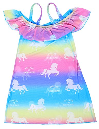 Image of DUSISHIDAN Girls Off the Shoulder Crochet Cover ups Swimsuits