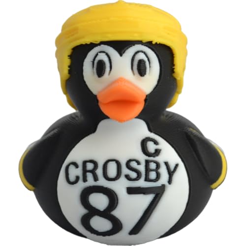 Alberts Gifts Pittsburgh Sidney Crosby # 87 Gold Helmet Hockey Duck/Black with White & Gold Hard Plastic Figure