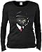 Produktbild Cooles Katzen Langarmshirt Damen/Katzen Dedektiv Mafia Katze : Agent Cat - Langarm T-Shirt Frauen Kunstdruck Katze Gr: M