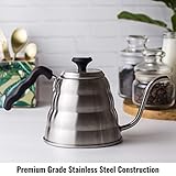 InstaCuppa Stainless Steel Pour Over Coffee & Tea Kettle with Built-in Thermometer for Exact Temperature, Gooseneck Spout for Smooth Pouring, Easy to Grip & Heat Resistant Handle, 1200 ML